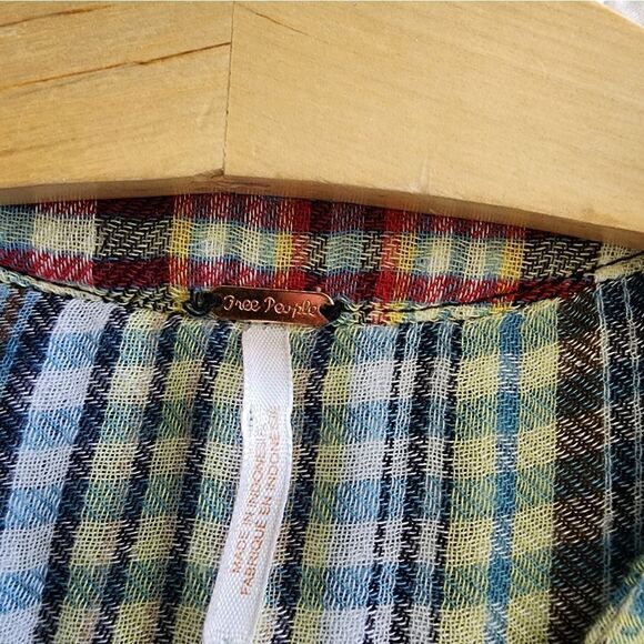 Free people freestyle raw hem balloon sleeves oversized blouse - Picture 12 of 13